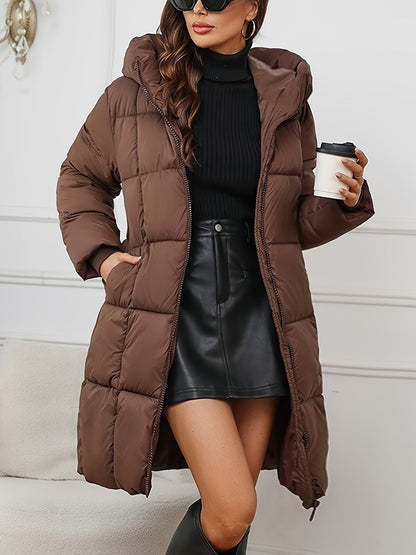 Mid‑Length Quilted Parka with Hood for Women | Warm & Stylish Outerwear