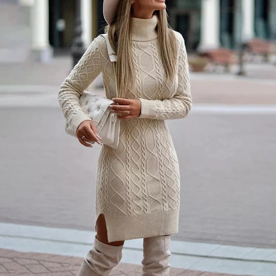 Turtleneck Knit Dress | Elegant Bodycon for Cold Days
