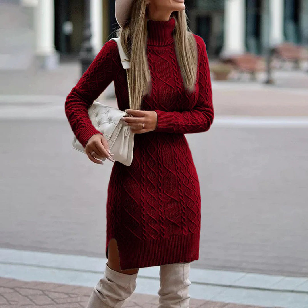 Turtleneck Knit Dress | Elegant Bodycon for Cold Days
