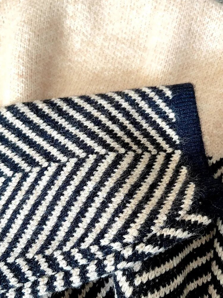 High Neck Knit Jumper | Modern Pattern & Soft Finish