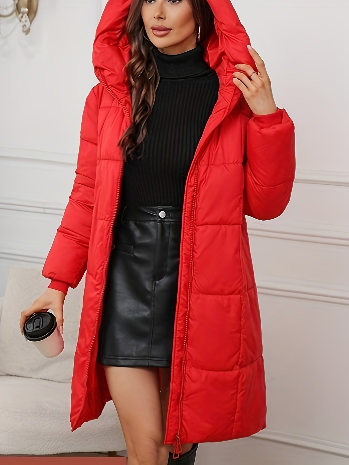 Mid‑Length Quilted Parka with Hood for Women | Warm & Stylish Outerwear
