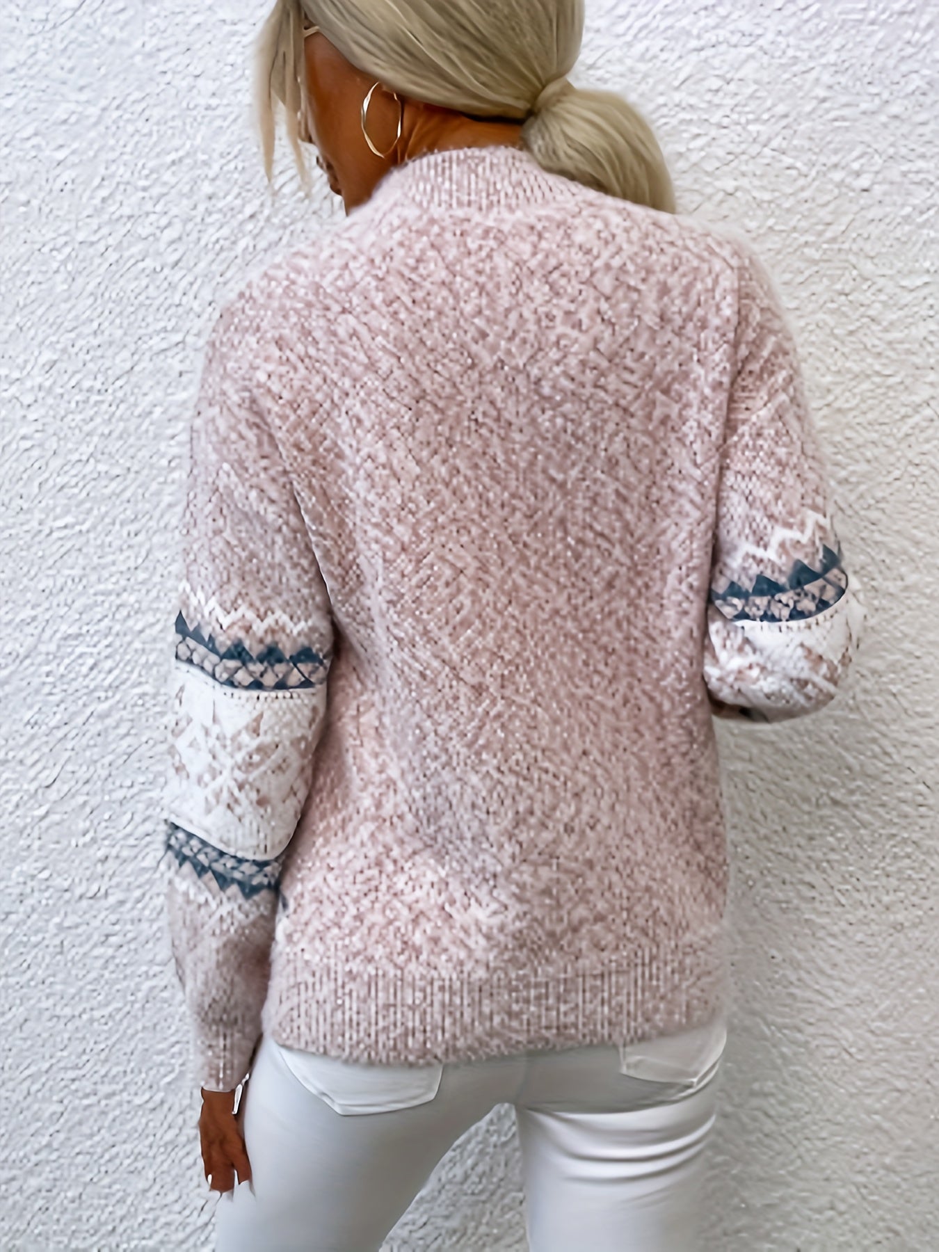 Cosy Nordic Knit Jumper for Women | Winter Patterned Warmth