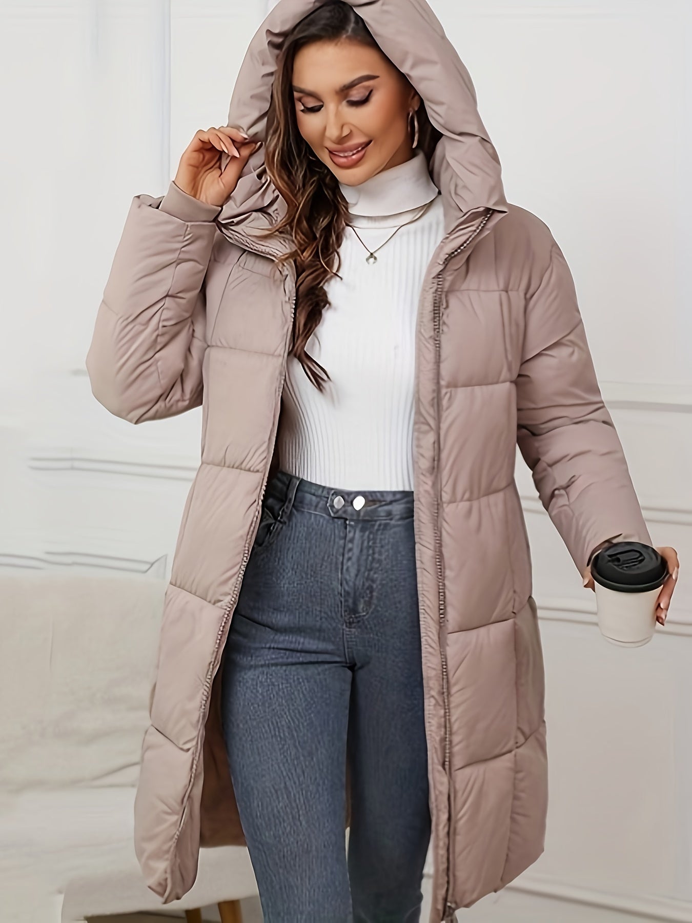 Mid‑Length Quilted Parka with Hood for Women | Warm & Stylish Outerwear